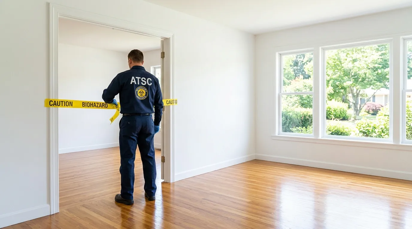 Certified biohazard cleanup crew performing Decomposition Cleanup in Gladewater